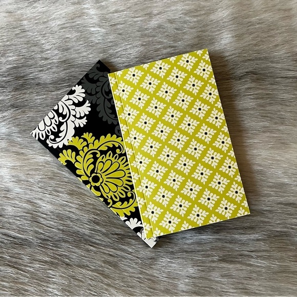 VERA BRADLEY 2 Baroque Small 6.5 x 4 Yellow Black White Lined Notebooks 2010 - Picture 4 of 8